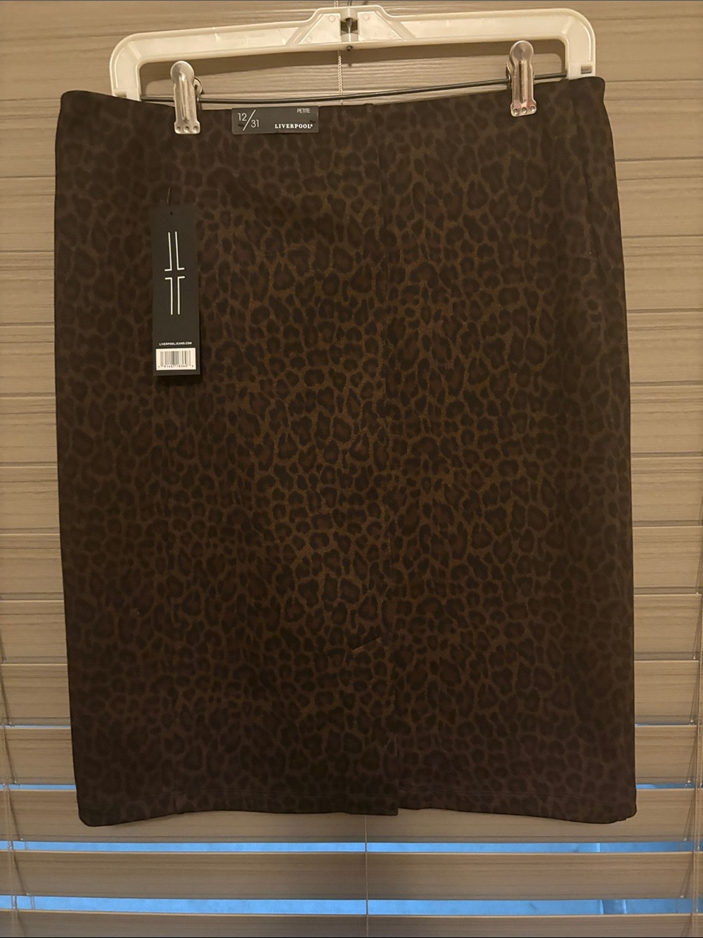 Liverpool Brown Leopard Print Pencil Skirt